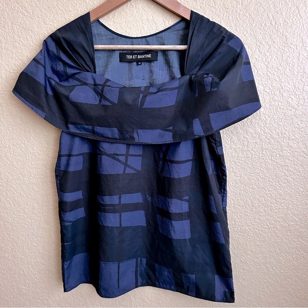 Tier Et Bantine Cap Sleeve Patterned Top